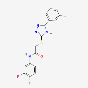 molecular formula C18H16F2N4OS B2453427 N-(3,4-difluorophenyl)-2-{[4-methyl-5-(3-methylphenyl)-4H-1,2,4-triazol-3-yl]sulfanyl}acetamide CAS No. 847918-01-8