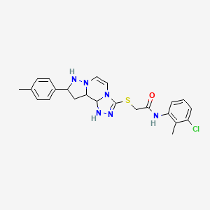 molecular formula C23H19ClN6OS B2453430 N-(3-chloro-2-methylphenyl)-2-{[11-(4-methylphenyl)-3,4,6,9,10-pentaazatricyclo[7.3.0.0^{2,6}]dodeca-1(12),2,4,7,10-pentaen-5-yl]sulfanyl}acetamide CAS No. 1223804-67-8