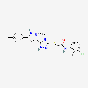 N-(3-chloro-2-methylphenyl)-2-{[11-(4-methylphenyl)-3,4,6,9,10-pentaazatricyclo[7.3.0.0^{2,6}]dodeca-1(12),2,4,7,10-pentaen-5-yl]sulfanyl}acetamide
