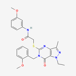 2-((1-ethyl-6-(2-methoxybenzyl)-3-methyl-7-oxo-6,7-dihydro-1H-pyrazolo[4,3-d]pyrimidin-5-yl)thio)-N-(3-methoxyphenyl)acetamide
