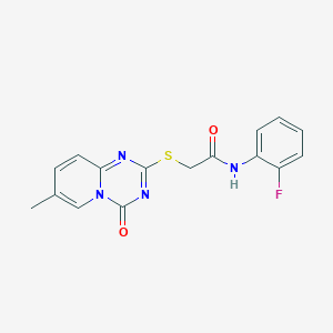 N-(2-fluorophenyl)-2-(7-methyl-4-oxopyrido[1,2-a][1,3,5]triazin-2-yl)sulfanylacetamide