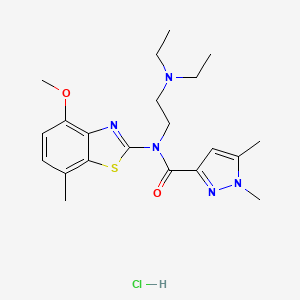 N-(2-(diethylamino)ethyl)-N-(4-methoxy-7-methylbenzo[d]thiazol-2-yl)-1,5-dimethyl-1H-pyrazole-3-carboxamide hydrochloride