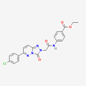 molecular formula C22H18ClN5O4 B2453437 ethyl 4-(2-(6-(4-chlorophenyl)-3-oxo-[1,2,4]triazolo[4,3-b]pyridazin-2(3H)-yl)acetamido)benzoate CAS No. 1216487-04-5