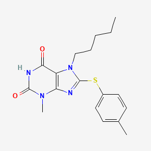3-Methyl-8-(4-methylphenyl)sulfanyl-7-pentylpurine-2,6-dione