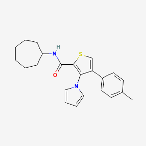 N-cycloheptyl-4-(4-methylphenyl)-3-(1H-pyrrol-1-yl)thiophene-2-carboxamide