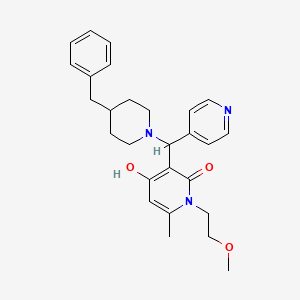 3-((4-benzylpiperidin-1-yl)(pyridin-4-yl)methyl)-4-hydroxy-1-(2-methoxyethyl)-6-methylpyridin-2(1H)-one
