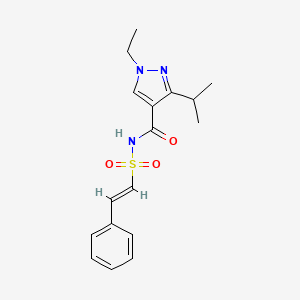 1-Ethyl-N-[(E)-2-phenylethenyl]sulfonyl-3-propan-2-ylpyrazole-4-carboxamide