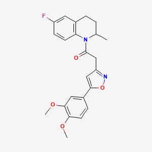 2-(5-(3,4-dimethoxyphenyl)isoxazol-3-yl)-1-(6-fluoro-2-methyl-3,4-dihydroquinolin-1(2H)-yl)ethanone