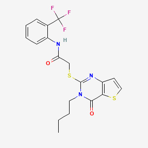 2-(3-butyl-4-oxothieno[3,2-d]pyrimidin-2-yl)sulfanyl-N-[2-(trifluoromethyl)phenyl]acetamide