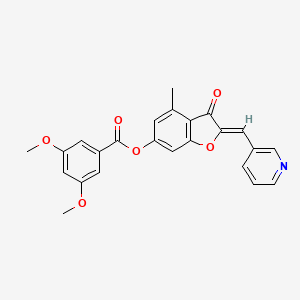 (Z)-4-methyl-3-oxo-2-(pyridin-3-ylmethylene)-2,3-dihydrobenzofuran-6-yl 3,5-dimethoxybenzoate