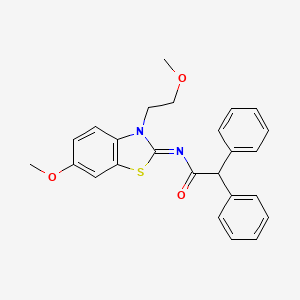 molecular formula C25H24N2O3S B2453484 (Z)-N-(6-methoxy-3-(2-methoxyethyl)benzo[d]thiazol-2(3H)-ylidene)-2,2-diphenylacetamide CAS No. 865161-54-2