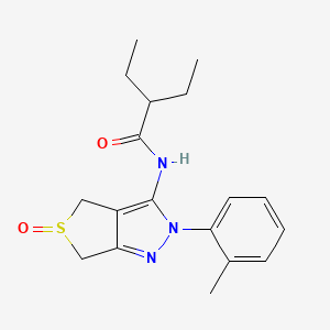 molecular formula C18H23N3O2S B2453489 2-ethyl-N-(5-oxido-2-(o-tolyl)-4,6-dihydro-2H-thieno[3,4-c]pyrazol-3-yl)butanamide CAS No. 1019099-93-4