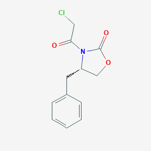 molecular formula C12H12ClNO3 B024535 (S)-4-Benzyl-3-(2-chloroacetyl)oxazolidin-2-one CAS No. 104324-16-5