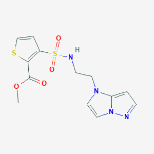 methyl 3-(N-(2-(1H-imidazo[1,2-b]pyrazol-1-yl)ethyl)sulfamoyl)thiophene-2-carboxylate