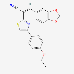 (Z)-3-(benzo[d][1,3]dioxol-5-yl)-2-(4-(4-ethoxyphenyl)thiazol-2-yl)acrylonitrile