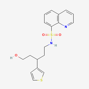 N-(5-hydroxy-3-(thiophen-3-yl)pentyl)quinoline-8-sulfonamide