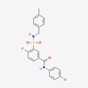 molecular formula C21H18BrFN2O3S B2453516 N-(4-bromophenyl)-4-fluoro-3-(N-(4-methylbenzyl)sulfamoyl)benzamide CAS No. 451504-25-9