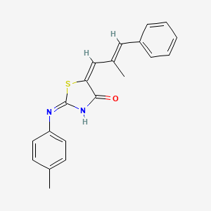 molecular formula C20H18N2OS B2453519 (2E,5E)-5-((E)-2-methyl-3-phenylallylidene)-2-(p-tolylimino)thiazolidin-4-one CAS No. 463317-01-3