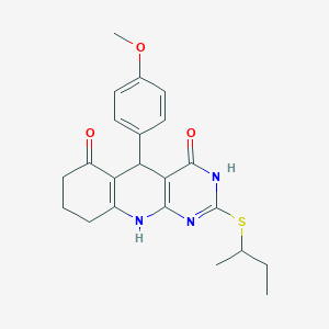 2-(butan-2-ylsulfanyl)-5-(4-methoxyphenyl)-5,8,9,10-tetrahydropyrimido[4,5-b]quinoline-4,6(3H,7H)-dione