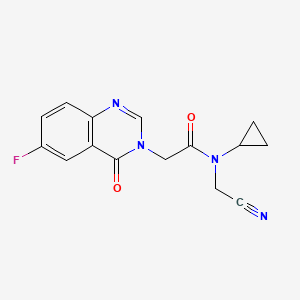 molecular formula C15H13FN4O2 B2453522 N-(cyanomethyl)-N-cyclopropyl-2-(6-fluoro-4-oxo-3,4-dihydroquinazolin-3-yl)acetamide CAS No. 1241279-44-6