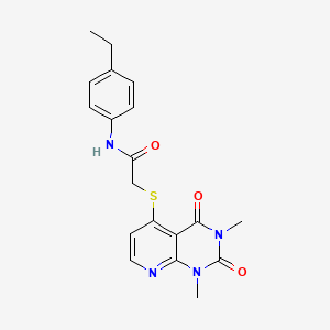molecular formula C19H20N4O3S B2453528 2-(1,3-dimethyl-2,4-dioxopyrido[2,3-d]pyrimidin-5-yl)sulfanyl-N-(4-ethylphenyl)acetamide CAS No. 899748-50-6