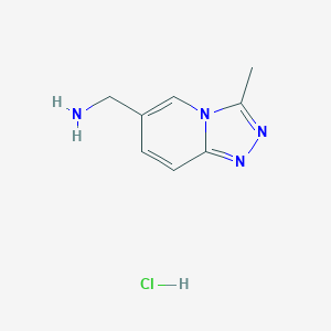 molecular formula C8H11ClN4 B2453530 (3-Methyl-[1,2,4]triazolo[4,3-a]pyridin-6-yl)methanamine hydrochloride CAS No. 1439897-94-5