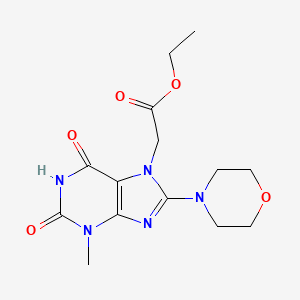 ethyl 2-(3-methyl-8-morpholino-2,6-dioxo-2,3-dihydro-1H-purin-7(6H)-yl)acetate
