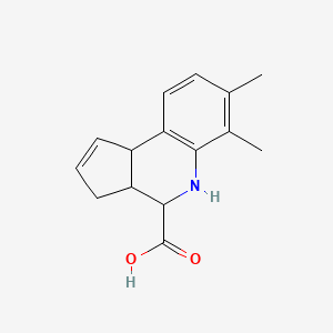 molecular formula C15H17NO2 B2453540 6,7-Dimethyl-3a,4,5,9b-tetrahydro-3H-cyclopenta[c]quinoline-4-carboxylic acid 