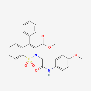molecular formula C25H22N2O6S B2453542 methyl 2-{2-[(4-methoxyphenyl)amino]-2-oxoethyl}-4-phenyl-2H-1,2-benzothiazine-3-carboxylate 1,1-dioxide CAS No. 1114650-99-5