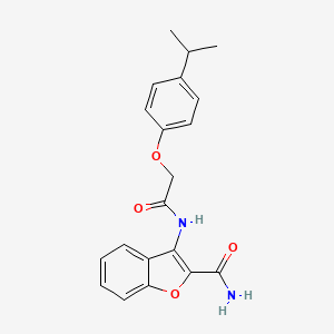 B2453554 3-(2-(4-Isopropylphenoxy)acetamido)benzofuran-2-carboxamide CAS No. 898373-78-9