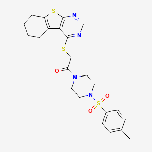 1-[4-(4-Methylphenyl)sulfonylpiperazin-1-yl]-2-(5,6,7,8-tetrahydro-[1]benzothiolo[2,3-d]pyrimidin-4-ylsulfanyl)ethanone