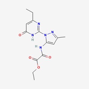 ethyl 2-((1-(4-ethyl-6-oxo-1,6-dihydropyrimidin-2-yl)-3-methyl-1H-pyrazol-5-yl)amino)-2-oxoacetate