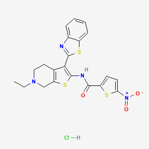 N-(3-(benzo[d]thiazol-2-yl)-6-ethyl-4,5,6,7-tetrahydrothieno[2,3-c]pyridin-2-yl)-5-nitrothiophene-2-carboxamide hydrochloride