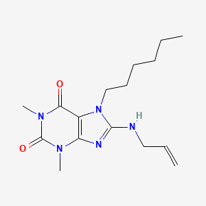 7-Hexyl-1,3-dimethyl-8-(prop-2-enylamino)purine-2,6-dione