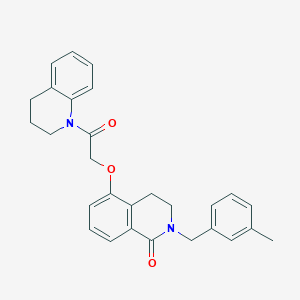 molecular formula C28H28N2O3 B2453708 2-[(3-methylphenyl)methyl]-5-[2-oxo-2-(1,2,3,4-tetrahydroquinolin-1-yl)ethoxy]-1,2,3,4-tetrahydroisoquinolin-1-one CAS No. 850907-45-8