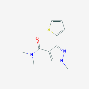 molecular formula C11H13N3OS B2453712 N,N,1-trimethyl-3-(thiophen-2-yl)-1H-pyrazole-4-carboxamide CAS No. 1331344-03-6