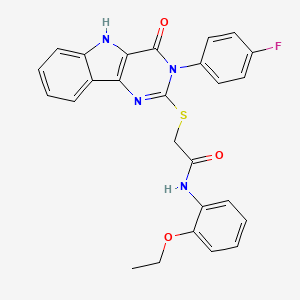 molecular formula C26H21FN4O3S B2453736 N-(2-ethoxyphenyl)-2-{[3-(4-fluorophenyl)-4-oxo-3H,4H,5H-pyrimido[5,4-b]indol-2-yl]sulfanyl}acetamide CAS No. 536711-60-1