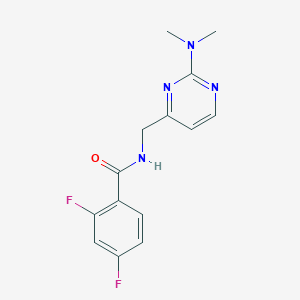 molecular formula C14H14F2N4O B2453748 N-((2-(dimethylamino)pyrimidin-4-yl)methyl)-2,4-difluorobenzamide CAS No. 1797975-71-3