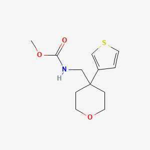 molecular formula C12H17NO3S B2453751 methyl ((4-(thiophen-3-yl)tetrahydro-2H-pyran-4-yl)methyl)carbamate CAS No. 2320667-49-8