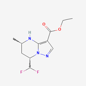 molecular formula C11H15F2N3O2 B2453781 Ethyl (5S,7S)-7-(difluoromethyl)-5-methyl-4,5,6,7-tetrahydropyrazolo[1,5-a]pyrimidine-3-carboxylate CAS No. 2248279-89-0