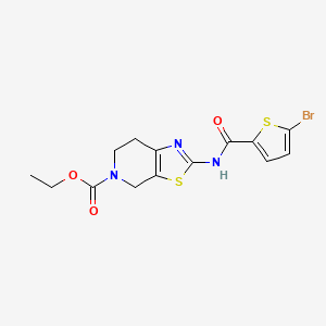 molecular formula C14H14BrN3O3S2 B2453789 ethyl 2-(5-bromothiophene-2-carboxamido)-6,7-dihydrothiazolo[5,4-c]pyridine-5(4H)-carboxylate CAS No. 923440-48-6