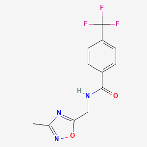 molecular formula C12H10F3N3O2 B2453796 N-[(3-methyl-1,2,4-oxadiazol-5-yl)methyl]-4-(trifluoromethyl)benzamide CAS No. 1234989-48-0