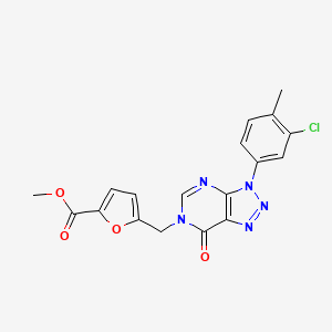 molecular formula C18H14ClN5O4 B2453840 methyl 5-{[3-(3-chloro-4-methylphenyl)-7-oxo-3H,6H,7H-[1,2,3]triazolo[4,5-d]pyrimidin-6-yl]methyl}furan-2-carboxylate CAS No. 893931-04-9