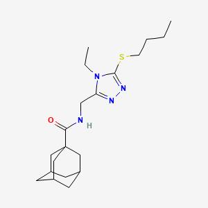molecular formula C20H32N4OS B2453953 N-{[5-(butylsulfanyl)-4-ethyl-4H-1,2,4-triazol-3-yl]methyl}adamantane-1-carboxamide CAS No. 476438-59-2