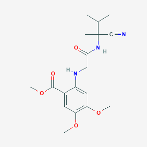 molecular formula C18H25N3O5 B2454071 Methyl 2-({[(1-cyano-1,2-dimethylpropyl)carbamoyl]methyl}amino)-4,5-dimethoxybenzoate CAS No. 1240807-48-0