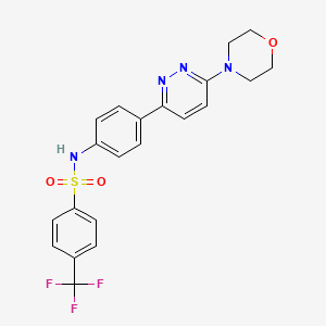 molecular formula C21H19F3N4O3S B2454090 N-{4-[6-(morpholin-4-yl)pyridazin-3-yl]phenyl}-4-(trifluoromethyl)benzene-1-sulfonamide CAS No. 1105244-98-1