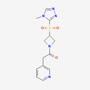 1-(3-((4-methyl-4H-1,2,4-triazol-3-yl)sulfonyl)azetidin-1-yl)-2-(pyridin-3-yl)ethanone