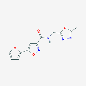 5-(furan-2-yl)-N-((5-methyl-1,3,4-oxadiazol-2-yl)methyl)isoxazole-3-carboxamide