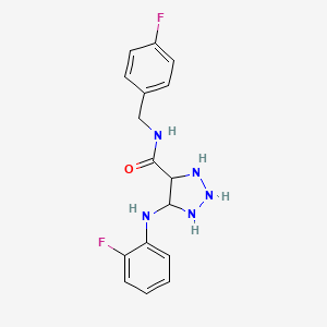 5-[(2-fluorophenyl)amino]-N-[(4-fluorophenyl)methyl]-1H-1,2,3-triazole-4-carboxamide