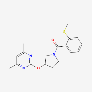 (3-((4,6-Dimethylpyrimidin-2-yl)oxy)pyrrolidin-1-yl)(2-(methylthio)phenyl)methanone